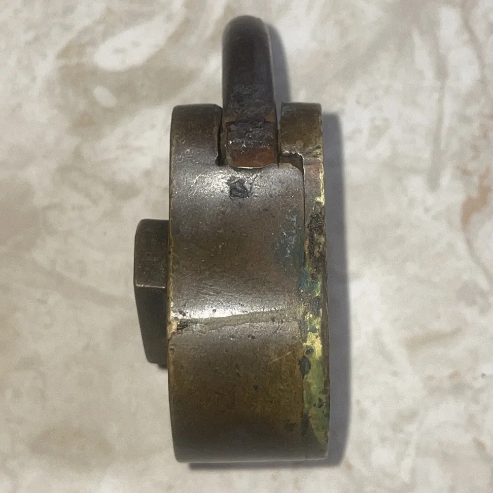 WORKING Vintage Brass‎ & Steel 10 Lever Padlock And Key Darbar Lock Salahuddin